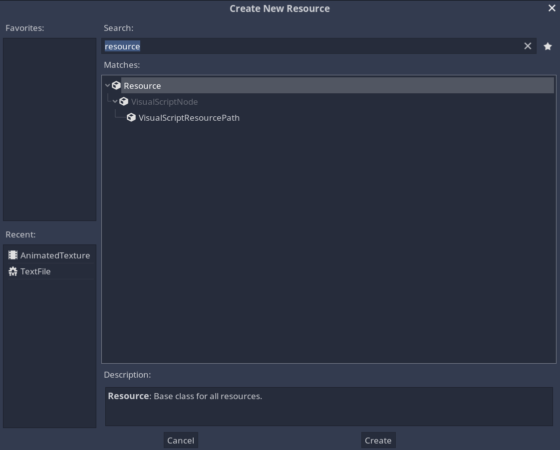 Creating a new resource.